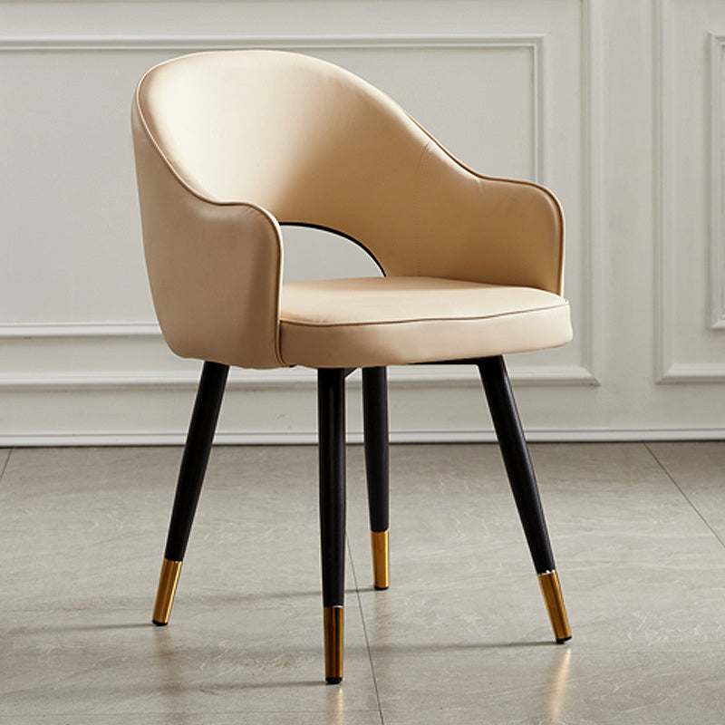 Nordic Style Metal Dining Chairs Dining Open Back Arm Side Chair for Kitchen Nude 1 Piece Clearhalo ' kitchen&dining_furn' 'Dining Chairs' 'Dining Tables & Seating' 'dining_chair' 'furn' 'furn_dining_chair' 'Furniture' 'furniture_dining_chair' 'Kitchen & Dining Furniture' 'kitchen' 4055414