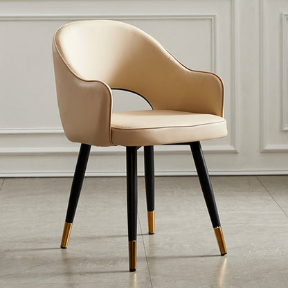 Nordic Style Metal Dining Chairs Dining Open Back Arm Side Chair for Kitchen Nude 1 Piece Clearhalo ' kitchen&dining_furn' 'Dining Chairs' 'Dining Tables & Seating' 'dining_chair' 'furn' 'furn_dining_chair' 'Furniture' 'furniture_dining_chair' 'Kitchen & Dining Furniture' 'kitchen' 4055414