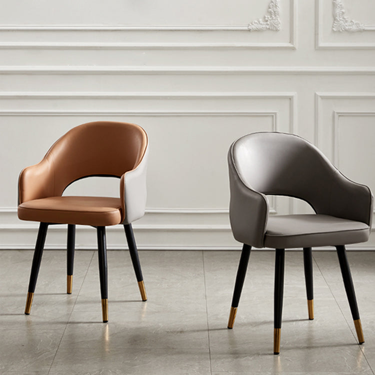 Nordic Style Metal Dining Chairs Dining Open Back Arm Side Chair for Kitchen Clearhalo ' kitchen&dining_furn' 'Dining Chairs' 'Dining Tables & Seating' 'dining_chair' 'furn' 'furn_dining_chair' 'Furniture' 'furniture_dining_chair' 'Kitchen & Dining Furniture' 'kitchen' 4055415