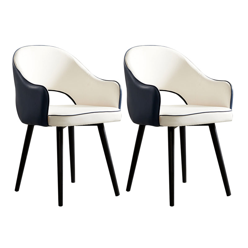 Nordic Style Metal Dining Chairs Dining Open Back Arm Side Chair for Kitchen Dark Blue 2 Piece Set Clearhalo ' kitchen&dining_furn' 'Dining Chairs' 'Dining Tables & Seating' 'dining_chair' 'furn' 'furn_dining_chair' 'Furniture' 'furniture_dining_chair' 'Kitchen & Dining Furniture' 'kitchen' 4055431