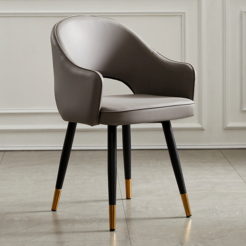 Nordic Style Metal Dining Chairs Dining Open Back Arm Side Chair for Kitchen Grey 1 Piece Clearhalo ' kitchen&dining_furn' 'Dining Chairs' 'Dining Tables & Seating' 'dining_chair' 'furn' 'furn_dining_chair' 'Furniture' 'furniture_dining_chair' 'Kitchen & Dining Furniture' 'kitchen' 4055433