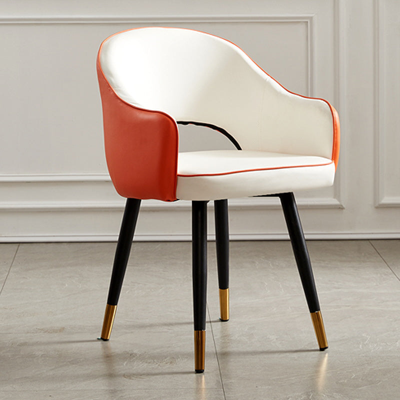 Nordic Style Metal Dining Chairs Dining Open Back Arm Side Chair for Kitchen Orange 1 Piece Clearhalo ' kitchen&dining_furn' 'Dining Chairs' 'Dining Tables & Seating' 'dining_chair' 'furn' 'furn_dining_chair' 'Furniture' 'furniture_dining_chair' 'Kitchen & Dining Furniture' 'kitchen' 4055436