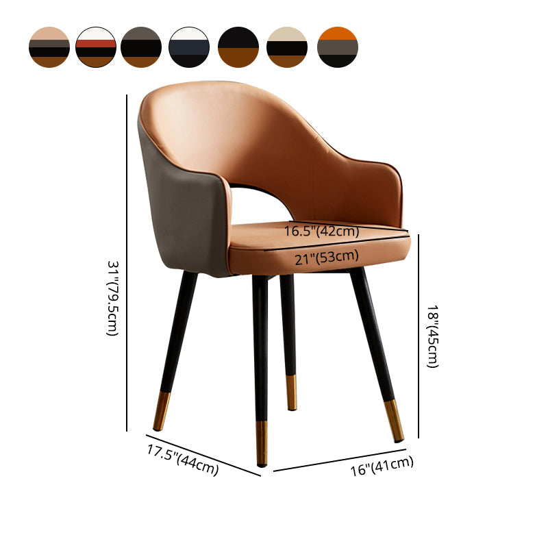 Nordic Style Metal Dining Chairs Dining Open Back Arm Side Chair for Kitchen Clearhalo ' kitchen&dining_furn' 'Dining Chairs' 'Dining Tables & Seating' 'dining_chair' 'furn' 'furn_dining_chair' 'Furniture' 'furniture_dining_chair' 'Kitchen & Dining Furniture' 'kitchen' 4055439