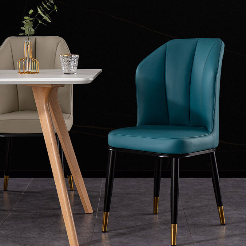 Contemporary Style Kitchen Metal Dining Chairs Dining Wingback Armless Side Chair Clearhalo ' kitchen&dining_furn' 'Dining Chairs' 'Dining Tables & Seating' 'dining_chair' 'furn' 'furn_dining_chair' 'Furniture' 'furniture_dining_chair' 'Kitchen & Dining Furniture' 'kitchen' 4055445