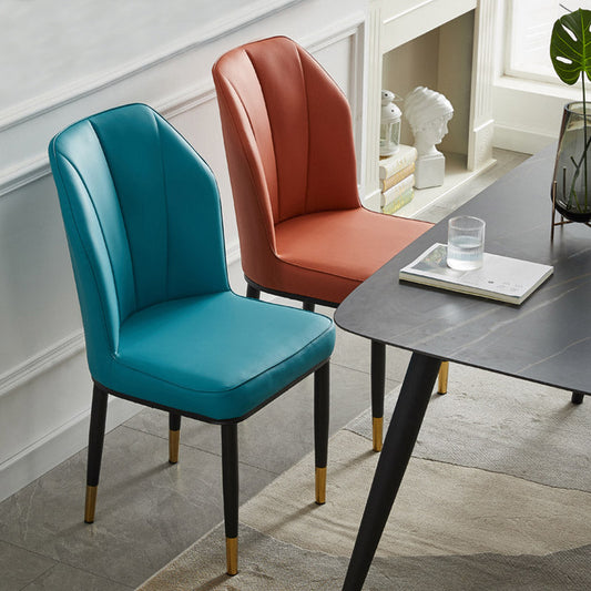 Contemporary Style Kitchen Metal Dining Chairs Dining Wingback Armless Side Chair Clearhalo ' kitchen&dining_furn' 'Dining Chairs' 'Dining Tables & Seating' 'dining_chair' 'furn' 'furn_dining_chair' 'Furniture' 'furniture_dining_chair' 'Kitchen & Dining Furniture' 'kitchen' 4055447