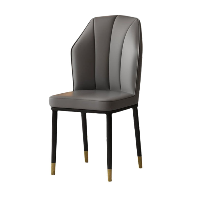 Contemporary Style Kitchen Metal Dining Chairs Dining Wingback Armless Side Chair Clearhalo ' kitchen&dining_furn' 'Dining Chairs' 'Dining Tables & Seating' 'dining_chair' 'furn' 'furn_dining_chair' 'Furniture' 'furniture_dining_chair' 'Kitchen & Dining Furniture' 'kitchen' 4055448