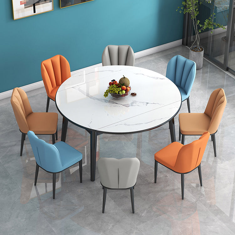 Contemporary Style Kitchen Metal Dining Chairs Dining Wingback Armless Side Chair Clearhalo ' kitchen&dining_furn' 'Dining Chairs' 'Dining Tables & Seating' 'dining_chair' 'furn' 'furn_dining_chair' 'Furniture' 'furniture_dining_chair' 'Kitchen & Dining Furniture' 'kitchen' 4055454