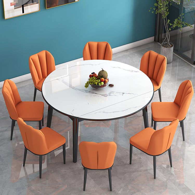 Contemporary Style Kitchen Metal Dining Chairs Dining Wingback Armless Side Chair Clearhalo ' kitchen&dining_furn' 'Dining Chairs' 'Dining Tables & Seating' 'dining_chair' 'furn' 'furn_dining_chair' 'Furniture' 'furniture_dining_chair' 'Kitchen & Dining Furniture' 'kitchen' 4055458
