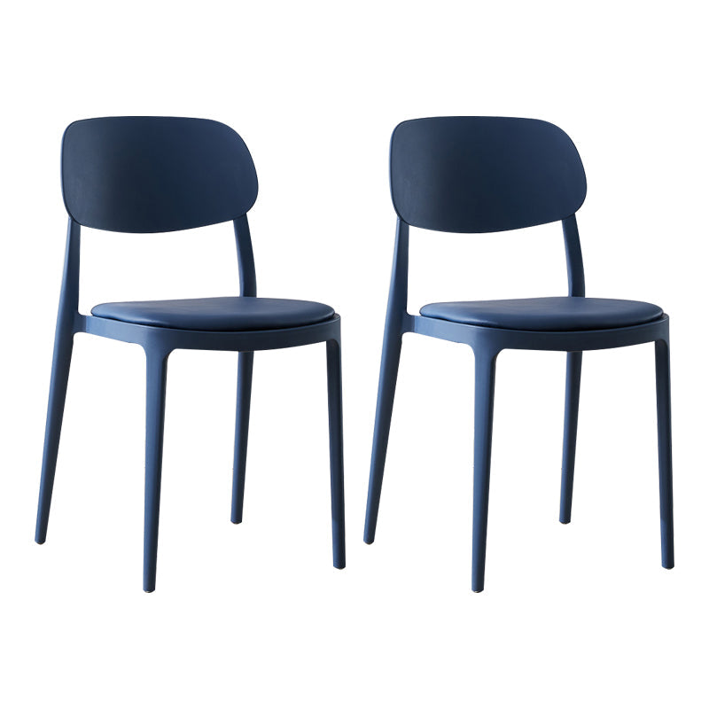 Plastic Scandinavian Living Room Side Chair Matte Finish Open Back Dining Chair Blue Leather 2 Piece Set Clearhalo ' kitchen&dining_furn' 'Dining Chairs' 'Dining Tables & Seating' 'dining_chair' 'furn' 'furn_dining_chair' 'Furniture' 'furniture_dining_chair' 'Kitchen & Dining Furniture' 'kitchen' 4055484
