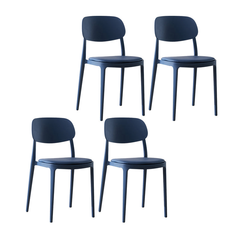 Plastic Scandinavian Living Room Side Chair Matte Finish Open Back Dining Chair Blue Leather 4 Piece Set Clearhalo ' kitchen&dining_furn' 'Dining Chairs' 'Dining Tables & Seating' 'dining_chair' 'furn' 'furn_dining_chair' 'Furniture' 'furniture_dining_chair' 'Kitchen & Dining Furniture' 'kitchen' 4055486