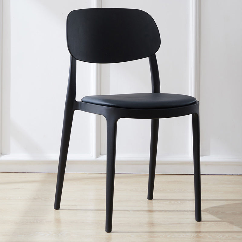 Plastic Scandinavian Living Room Side Chair Matte Finish Open Back Dining Chair Black Leather 1 Piece Clearhalo ' kitchen&dining_furn' 'Dining Chairs' 'Dining Tables & Seating' 'dining_chair' 'furn' 'furn_dining_chair' 'Furniture' 'furniture_dining_chair' 'Kitchen & Dining Furniture' 'kitchen' 4055488