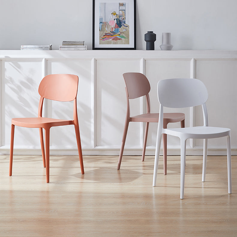 Plastic Scandinavian Living Room Side Chair Matte Finish Open Back Dining Chair Clearhalo ' kitchen&dining_furn' 'Dining Chairs' 'Dining Tables & Seating' 'dining_chair' 'furn' 'furn_dining_chair' 'Furniture' 'furniture_dining_chair' 'Kitchen & Dining Furniture' 'kitchen' 4055489