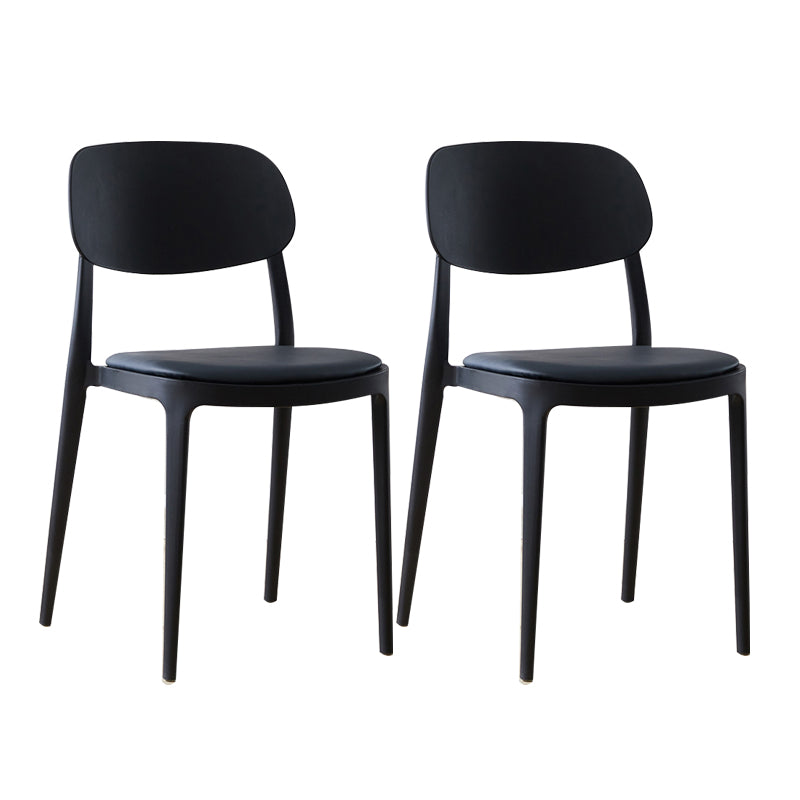 Plastic Scandinavian Living Room Side Chair Matte Finish Open Back Dining Chair Black Leather 2 Piece Set Clearhalo ' kitchen&dining_furn' 'Dining Chairs' 'Dining Tables & Seating' 'dining_chair' 'furn' 'furn_dining_chair' 'Furniture' 'furniture_dining_chair' 'Kitchen & Dining Furniture' 'kitchen' 4055491