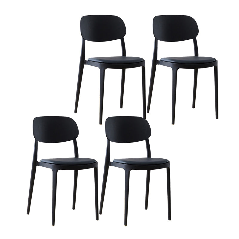 Plastic Scandinavian Living Room Side Chair Matte Finish Open Back Dining Chair Black Leather 4 Piece Set Clearhalo ' kitchen&dining_furn' 'Dining Chairs' 'Dining Tables & Seating' 'dining_chair' 'furn' 'furn_dining_chair' 'Furniture' 'furniture_dining_chair' 'Kitchen & Dining Furniture' 'kitchen' 4055493