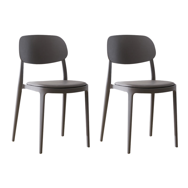 Plastic Scandinavian Living Room Side Chair Matte Finish Open Back Dining Chair Grey Leather 2 Piece Set Clearhalo ' kitchen&dining_furn' 'Dining Chairs' 'Dining Tables & Seating' 'dining_chair' 'furn' 'furn_dining_chair' 'Furniture' 'furniture_dining_chair' 'Kitchen & Dining Furniture' 'kitchen' 4055496