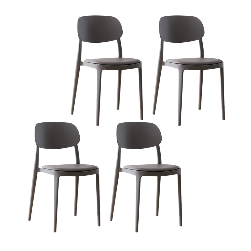Plastic Scandinavian Living Room Side Chair Matte Finish Open Back Dining Chair Grey Leather 4 Piece Set Clearhalo ' kitchen&dining_furn' 'Dining Chairs' 'Dining Tables & Seating' 'dining_chair' 'furn' 'furn_dining_chair' 'Furniture' 'furniture_dining_chair' 'Kitchen & Dining Furniture' 'kitchen' 4055497