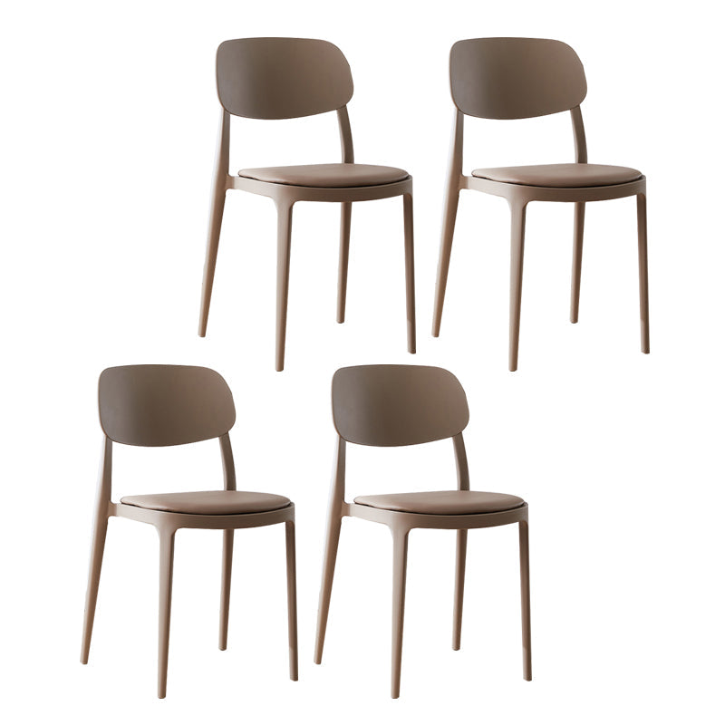 Plastic Scandinavian Living Room Side Chair Matte Finish Open Back Dining Chair Brown Leather 4 Piece Set Clearhalo ' kitchen&dining_furn' 'Dining Chairs' 'Dining Tables & Seating' 'dining_chair' 'furn' 'furn_dining_chair' 'Furniture' 'furniture_dining_chair' 'Kitchen & Dining Furniture' 'kitchen' 4055500