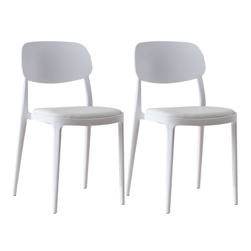 Plastic Scandinavian Living Room Side Chair Matte Finish Open Back Dining Chair White Leather 2 Piece Set Clearhalo ' kitchen&dining_furn' 'Dining Chairs' 'Dining Tables & Seating' 'dining_chair' 'furn' 'furn_dining_chair' 'Furniture' 'furniture_dining_chair' 'Kitchen & Dining Furniture' 'kitchen' 4055505