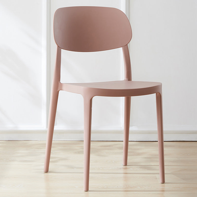 Plastic Scandinavian Living Room Side Chair Matte Finish Open Back Dining Chair Pink Plastic & Acrylic 1 Piece Clearhalo ' kitchen&dining_furn' 'Dining Chairs' 'Dining Tables & Seating' 'dining_chair' 'furn' 'furn_dining_chair' 'Furniture' 'furniture_dining_chair' 'Kitchen & Dining Furniture' 'kitchen' 4055513