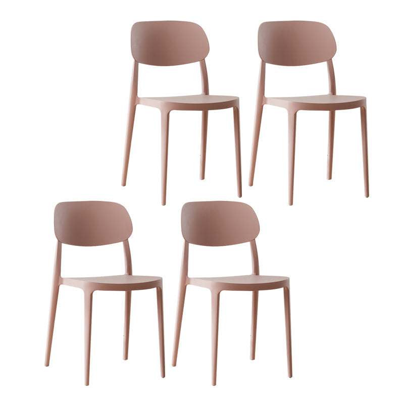 Plastic Scandinavian Living Room Side Chair Matte Finish Open Back Dining Chair Pink Plastic & Acrylic 4 Piece Set Clearhalo ' kitchen&dining_furn' 'Dining Chairs' 'Dining Tables & Seating' 'dining_chair' 'furn' 'furn_dining_chair' 'Furniture' 'furniture_dining_chair' 'Kitchen & Dining Furniture' 'kitchen' 4055515
