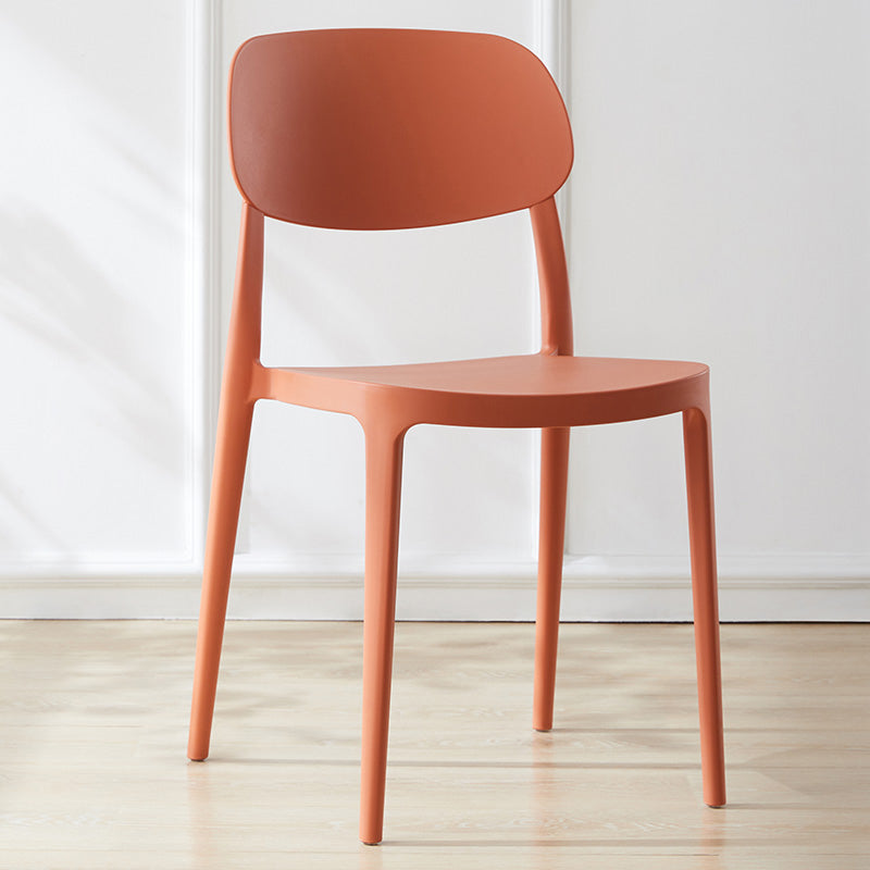 Plastic Scandinavian Living Room Side Chair Matte Finish Open Back Dining Chair Orange Plastic & Acrylic 1 Piece Clearhalo ' kitchen&dining_furn' 'Dining Chairs' 'Dining Tables & Seating' 'dining_chair' 'furn' 'furn_dining_chair' 'Furniture' 'furniture_dining_chair' 'Kitchen & Dining Furniture' 'kitchen' 4055516