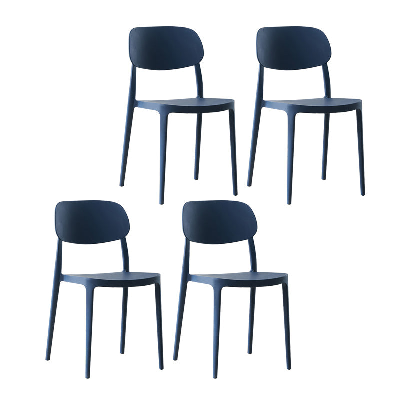 Plastic Scandinavian Living Room Side Chair Matte Finish Open Back Dining Chair Blue Plastic & Acrylic 4 Piece Set Clearhalo ' kitchen&dining_furn' 'Dining Chairs' 'Dining Tables & Seating' 'dining_chair' 'furn' 'furn_dining_chair' 'Furniture' 'furniture_dining_chair' 'Kitchen & Dining Furniture' 'kitchen' 4055521