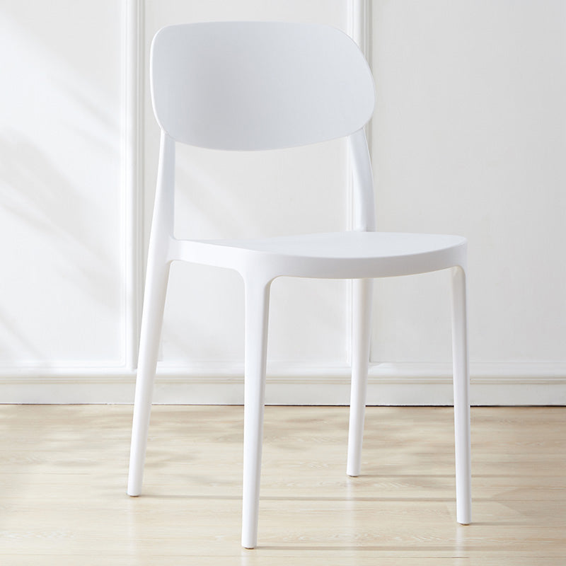 Plastic Scandinavian Living Room Side Chair Matte Finish Open Back Dining Chair White Plastic & Acrylic 1 Piece Clearhalo ' kitchen&dining_furn' 'Dining Chairs' 'Dining Tables & Seating' 'dining_chair' 'furn' 'furn_dining_chair' 'Furniture' 'furniture_dining_chair' 'Kitchen & Dining Furniture' 'kitchen' 4055522