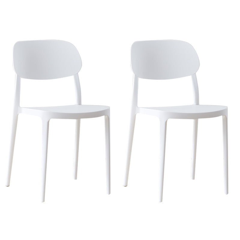 Plastic Scandinavian Living Room Side Chair Matte Finish Open Back Dining Chair White Plastic & Acrylic 2 Piece Set Clearhalo ' kitchen&dining_furn' 'Dining Chairs' 'Dining Tables & Seating' 'dining_chair' 'furn' 'furn_dining_chair' 'Furniture' 'furniture_dining_chair' 'Kitchen & Dining Furniture' 'kitchen' 4055523