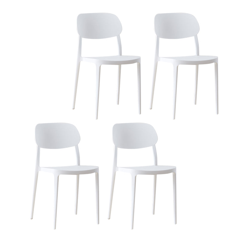Plastic Scandinavian Living Room Side Chair Matte Finish Open Back Dining Chair White Plastic & Acrylic 4 Piece Set Clearhalo ' kitchen&dining_furn' 'Dining Chairs' 'Dining Tables & Seating' 'dining_chair' 'furn' 'furn_dining_chair' 'Furniture' 'furniture_dining_chair' 'Kitchen & Dining Furniture' 'kitchen' 4055524