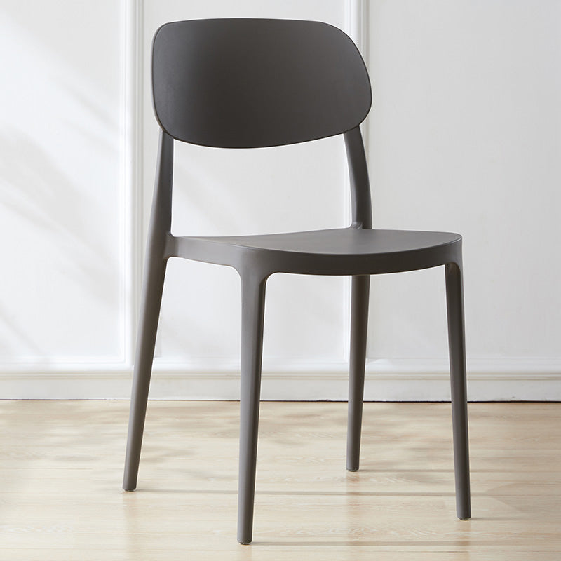 Plastic Scandinavian Living Room Side Chair Matte Finish Open Back Dining Chair Grey Plastic & Acrylic 1 Piece Clearhalo ' kitchen&dining_furn' 'Dining Chairs' 'Dining Tables & Seating' 'dining_chair' 'furn' 'furn_dining_chair' 'Furniture' 'furniture_dining_chair' 'Kitchen & Dining Furniture' 'kitchen' 4055525
