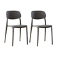 Plastic Scandinavian Living Room Side Chair Matte Finish Open Back Dining Chair Grey Plastic & Acrylic 2 Piece Set Clearhalo ' kitchen&dining_furn' 'Dining Chairs' 'Dining Tables & Seating' 'dining_chair' 'furn' 'furn_dining_chair' 'Furniture' 'furniture_dining_chair' 'Kitchen & Dining Furniture' 'kitchen' 4055526