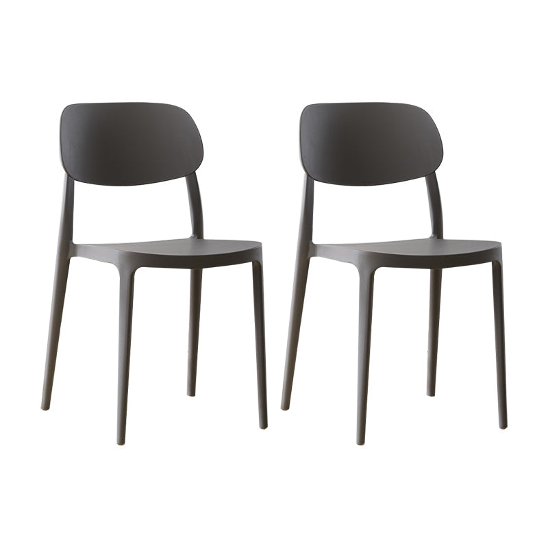 Plastic Scandinavian Living Room Side Chair Matte Finish Open Back Dining Chair Grey Plastic & Acrylic 2 Piece Set Clearhalo ' kitchen&dining_furn' 'Dining Chairs' 'Dining Tables & Seating' 'dining_chair' 'furn' 'furn_dining_chair' 'Furniture' 'furniture_dining_chair' 'Kitchen & Dining Furniture' 'kitchen' 4055526