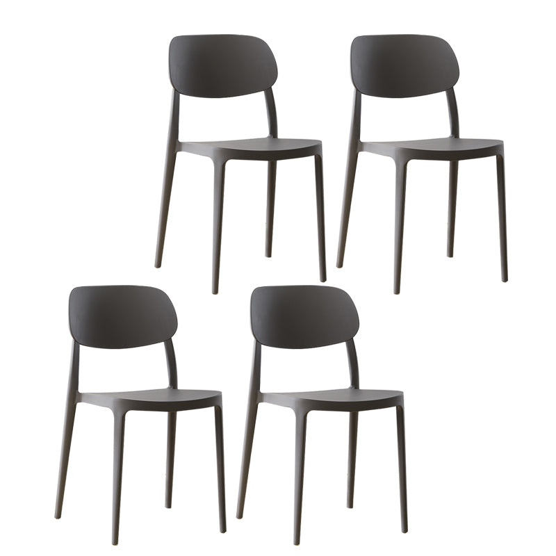 Plastic Scandinavian Living Room Side Chair Matte Finish Open Back Dining Chair Grey Plastic & Acrylic 4 Piece Set Clearhalo ' kitchen&dining_furn' 'Dining Chairs' 'Dining Tables & Seating' 'dining_chair' 'furn' 'furn_dining_chair' 'Furniture' 'furniture_dining_chair' 'Kitchen & Dining Furniture' 'kitchen' 4055527