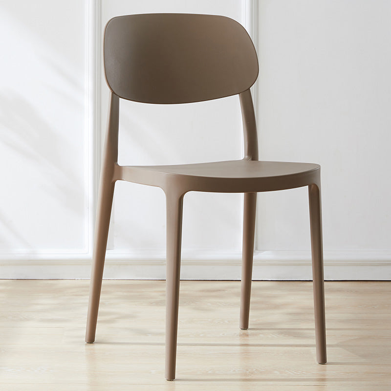 Plastic Scandinavian Living Room Side Chair Matte Finish Open Back Dining Chair Brown Plastic & Acrylic 1 Piece Clearhalo ' kitchen&dining_furn' 'Dining Chairs' 'Dining Tables & Seating' 'dining_chair' 'furn' 'furn_dining_chair' 'Furniture' 'furniture_dining_chair' 'Kitchen & Dining Furniture' 'kitchen' 4055528