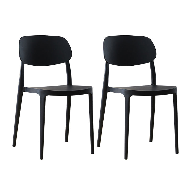 Plastic Scandinavian Living Room Side Chair Matte Finish Open Back Dining Chair Black Plastic & Acrylic 2 Piece Set Clearhalo ' kitchen&dining_furn' 'Dining Chairs' 'Dining Tables & Seating' 'dining_chair' 'furn' 'furn_dining_chair' 'Furniture' 'furniture_dining_chair' 'Kitchen & Dining Furniture' 'kitchen' 4055532