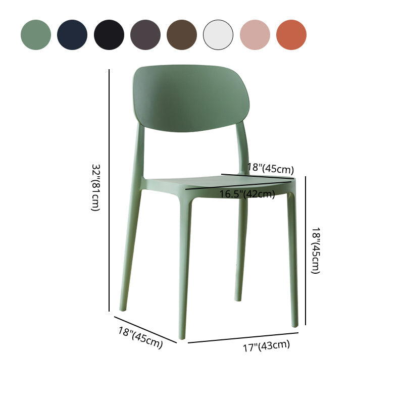 Plastic Scandinavian Living Room Side Chair Matte Finish Open Back Dining Chair Clearhalo ' kitchen&dining_furn' 'Dining Chairs' 'Dining Tables & Seating' 'dining_chair' 'furn' 'furn_dining_chair' 'Furniture' 'furniture_dining_chair' 'Kitchen & Dining Furniture' 'kitchen' 4055537