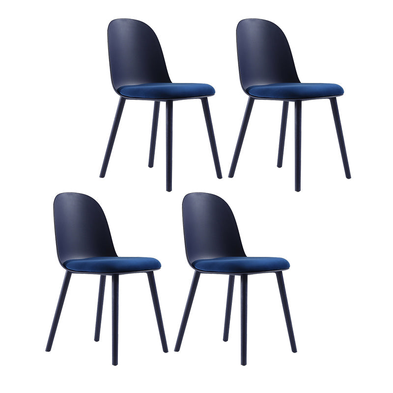 Plastic Scandinavian Dining Room Side Chair Matte Finish Parsons Dining Chair (Set of 4) Blue Clearhalo ' kitchen&dining_furn' 'Dining Chairs' 'Dining Tables & Seating' 'dining_chair' 'furn' 'furn_dining_chair' 'Furniture' 'furniture_dining_chair' 'Kitchen & Dining Furniture' 'kitchen' 4055540