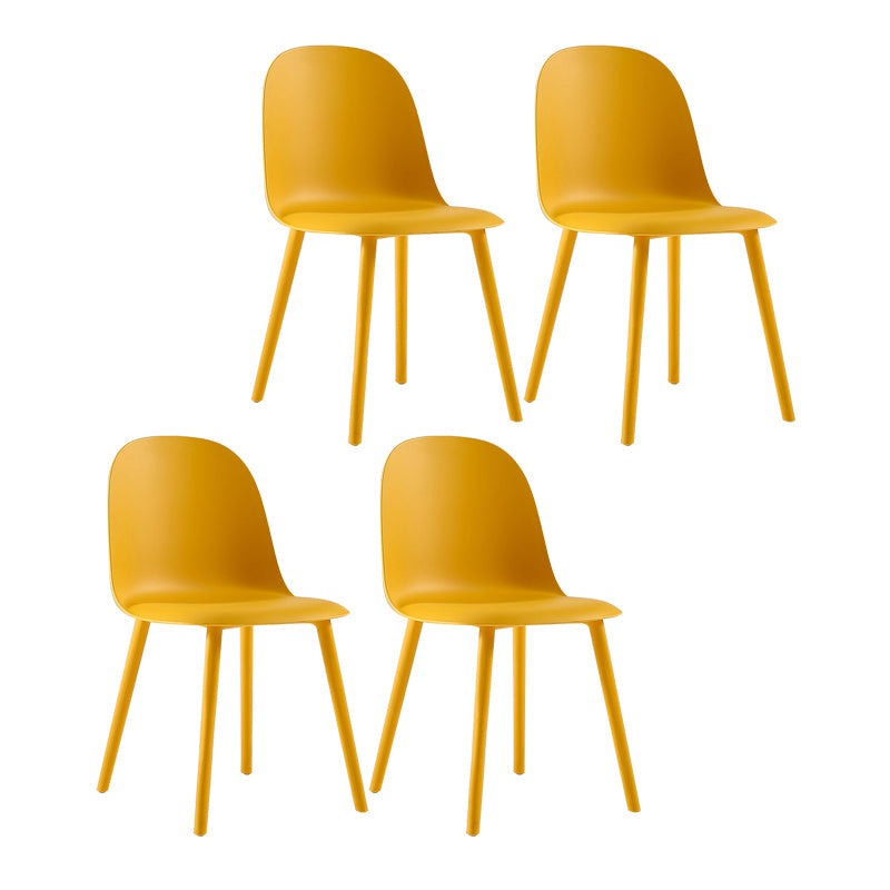 Plastic Scandinavian Dining Room Side Chair Matte Finish Parsons Dining Chair (Set of 4) Ginger Clearhalo ' kitchen&dining_furn' 'Dining Chairs' 'Dining Tables & Seating' 'dining_chair' 'furn' 'furn_dining_chair' 'Furniture' 'furniture_dining_chair' 'Kitchen & Dining Furniture' 'kitchen' 4055543