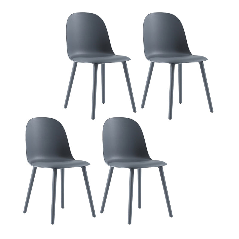 Plastic Scandinavian Dining Room Side Chair Matte Finish Parsons Dining Chair (Set of 4) Dark Gray Clearhalo ' kitchen&dining_furn' 'Dining Chairs' 'Dining Tables & Seating' 'dining_chair' 'furn' 'furn_dining_chair' 'Furniture' 'furniture_dining_chair' 'Kitchen & Dining Furniture' 'kitchen' 4055545