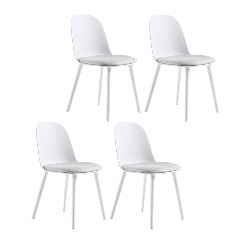 Plastic Scandinavian Dining Room Side Chair Matte Finish Parsons Dining Chair (Set of 4) White Clearhalo ' kitchen&dining_furn' 'Dining Chairs' 'Dining Tables & Seating' 'dining_chair' 'furn' 'furn_dining_chair' 'Furniture' 'furniture_dining_chair' 'Kitchen & Dining Furniture' 'kitchen' 4055555