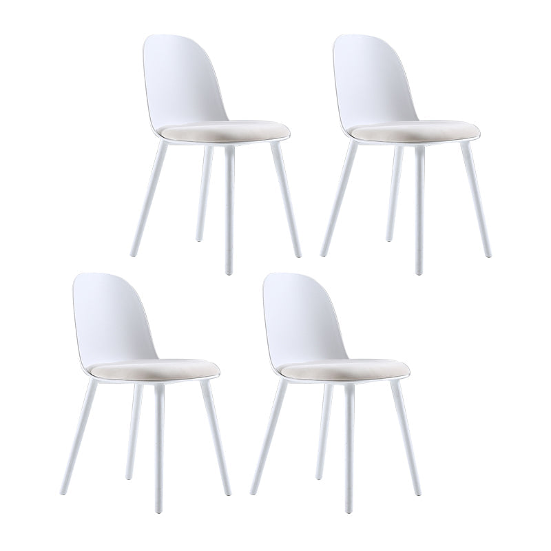 Plastic Scandinavian Dining Room Side Chair Matte Finish Parsons Dining Chair (Set of 4) Textured White Clearhalo ' kitchen&dining_furn' 'Dining Chairs' 'Dining Tables & Seating' 'dining_chair' 'furn' 'furn_dining_chair' 'Furniture' 'furniture_dining_chair' 'Kitchen & Dining Furniture' 'kitchen' 4055557