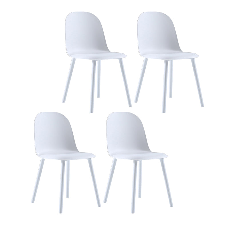 Plastic Scandinavian Dining Room Side Chair Matte Finish Parsons Dining Chair (Set of 4) Ivory Clearhalo ' kitchen&dining_furn' 'Dining Chairs' 'Dining Tables & Seating' 'dining_chair' 'furn' 'furn_dining_chair' 'Furniture' 'furniture_dining_chair' 'Kitchen & Dining Furniture' 'kitchen' 4055558