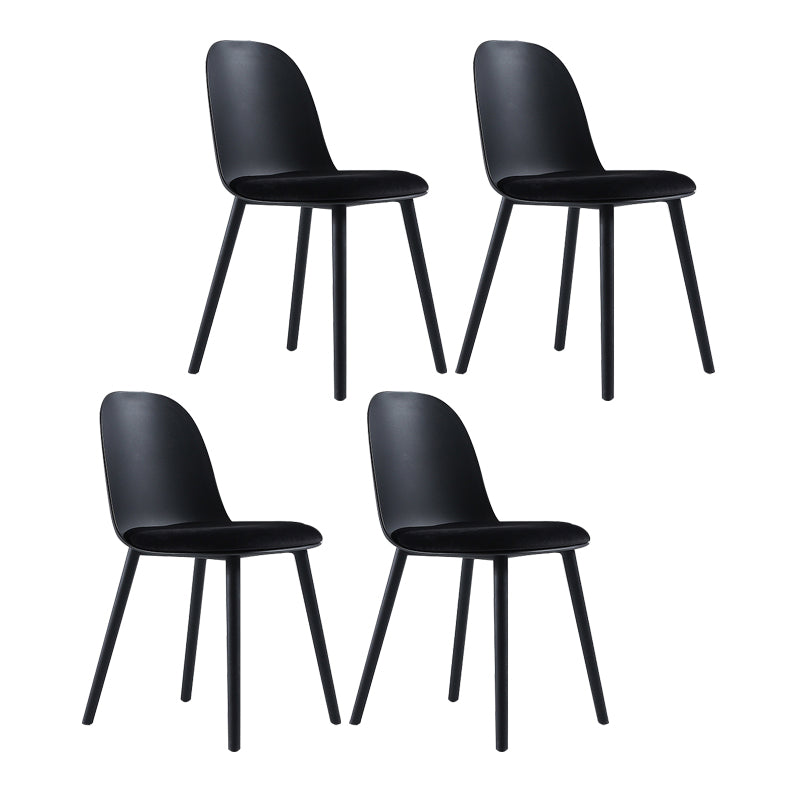 Plastic Scandinavian Dining Room Side Chair Matte Finish Parsons Dining Chair (Set of 4) Black Clearhalo ' kitchen&dining_furn' 'Dining Chairs' 'Dining Tables & Seating' 'dining_chair' 'furn' 'furn_dining_chair' 'Furniture' 'furniture_dining_chair' 'Kitchen & Dining Furniture' 'kitchen' 4055559