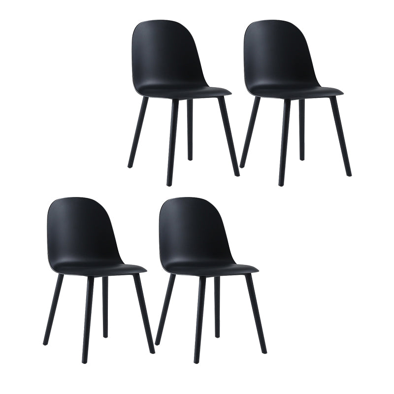 Plastic Scandinavian Dining Room Side Chair Matte Finish Parsons Dining Chair (Set of 4) Matte Black Clearhalo ' kitchen&dining_furn' 'Dining Chairs' 'Dining Tables & Seating' 'dining_chair' 'furn' 'furn_dining_chair' 'Furniture' 'furniture_dining_chair' 'Kitchen & Dining Furniture' 'kitchen' 4055560