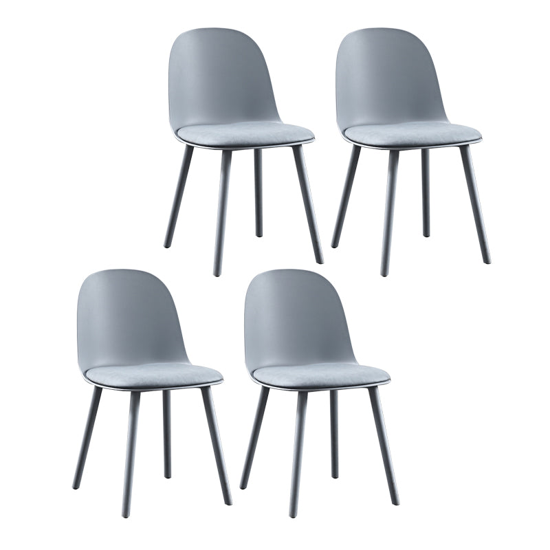 Plastic Scandinavian Dining Room Side Chair Matte Finish Parsons Dining Chair (Set of 4) Light Blue Clearhalo ' kitchen&dining_furn' 'Dining Chairs' 'Dining Tables & Seating' 'dining_chair' 'furn' 'furn_dining_chair' 'Furniture' 'furniture_dining_chair' 'Kitchen & Dining Furniture' 'kitchen' 4055561