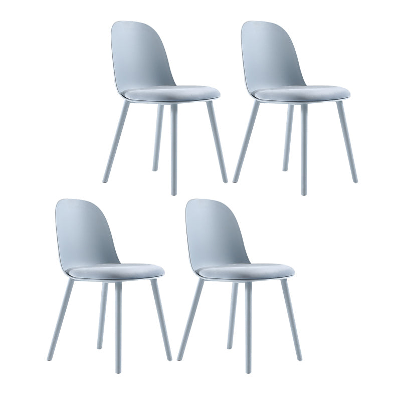 Plastic Scandinavian Dining Room Side Chair Matte Finish Parsons Dining Chair (Set of 4) Sky Blue Clearhalo ' kitchen&dining_furn' 'Dining Chairs' 'Dining Tables & Seating' 'dining_chair' 'furn' 'furn_dining_chair' 'Furniture' 'furniture_dining_chair' 'Kitchen & Dining Furniture' 'kitchen' 4055562