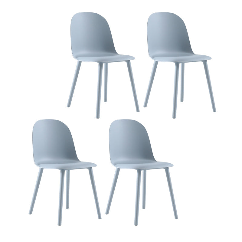 Plastic Scandinavian Dining Room Side Chair Matte Finish Parsons Dining Chair (Set of 4) Blue-Gray Clearhalo ' kitchen&dining_furn' 'Dining Chairs' 'Dining Tables & Seating' 'dining_chair' 'furn' 'furn_dining_chair' 'Furniture' 'furniture_dining_chair' 'Kitchen & Dining Furniture' 'kitchen' 4055563