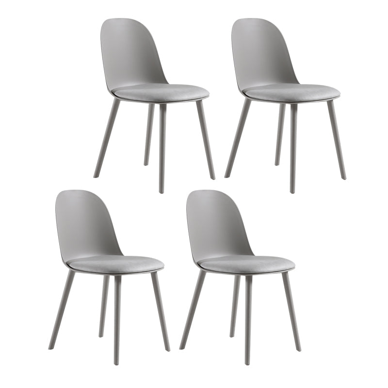 Plastic Scandinavian Dining Room Side Chair Matte Finish Parsons Dining Chair (Set of 4) Light Gray Clearhalo ' kitchen&dining_furn' 'Dining Chairs' 'Dining Tables & Seating' 'dining_chair' 'furn' 'furn_dining_chair' 'Furniture' 'furniture_dining_chair' 'Kitchen & Dining Furniture' 'kitchen' 4055566