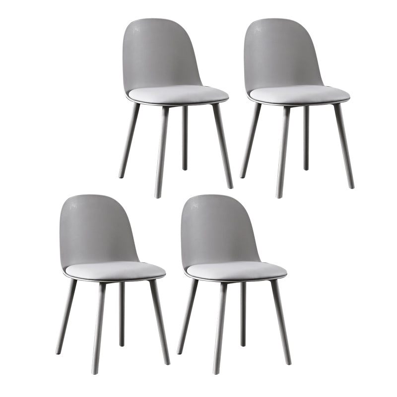 Plastic Scandinavian Dining Room Side Chair Matte Finish Parsons Dining Chair (Set of 4) Silver Gray Clearhalo ' kitchen&dining_furn' 'Dining Chairs' 'Dining Tables & Seating' 'dining_chair' 'furn' 'furn_dining_chair' 'Furniture' 'furniture_dining_chair' 'Kitchen & Dining Furniture' 'kitchen' 4055567