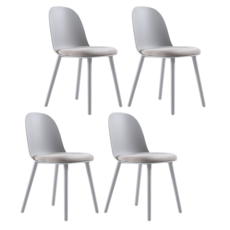 Plastic Scandinavian Dining Room Side Chair Matte Finish Parsons Dining Chair (Set of 4) Smoke Gray Clearhalo ' kitchen&dining_furn' 'Dining Chairs' 'Dining Tables & Seating' 'dining_chair' 'furn' 'furn_dining_chair' 'Furniture' 'furniture_dining_chair' 'Kitchen & Dining Furniture' 'kitchen' 4055568